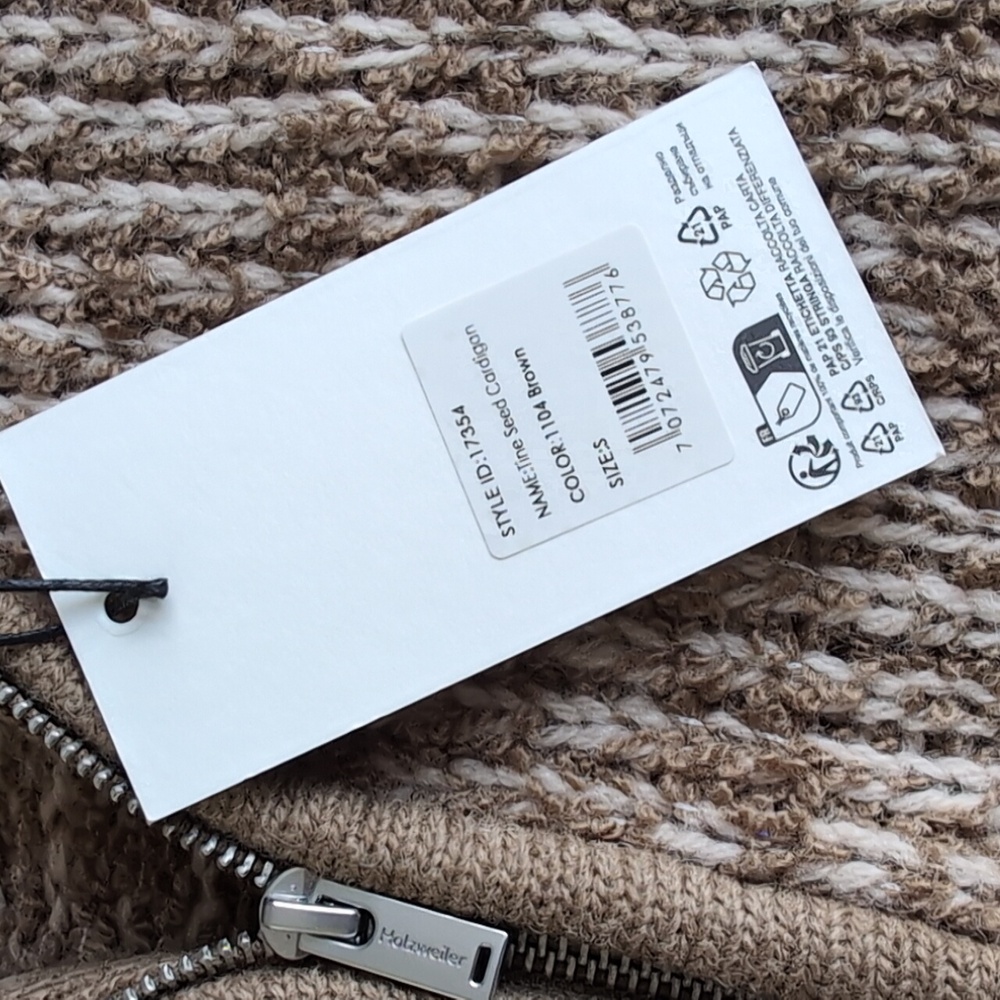 NWT Holzweiler Tine Seed Brown Knit Wool Blend Boxy Cardigan Women's Size Small - Picture 3 of 8